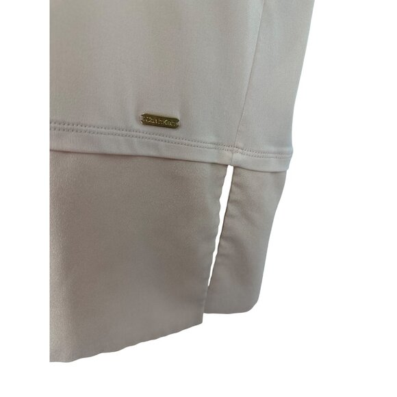 Calvin Klein Womens Short Sleeve Blouse With Layered Hem & Metal Logo Size M - Picture 4 of 10